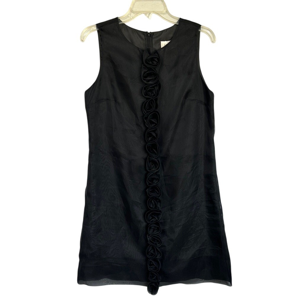 NWT Lotus Grace Silk Sheath Cocktail Dress Black, Size 8